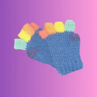 Handmade adult crochet fingerless gloves with open fingertips