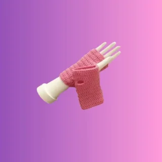 Crocheted classic fingerless gloves with thumb opening