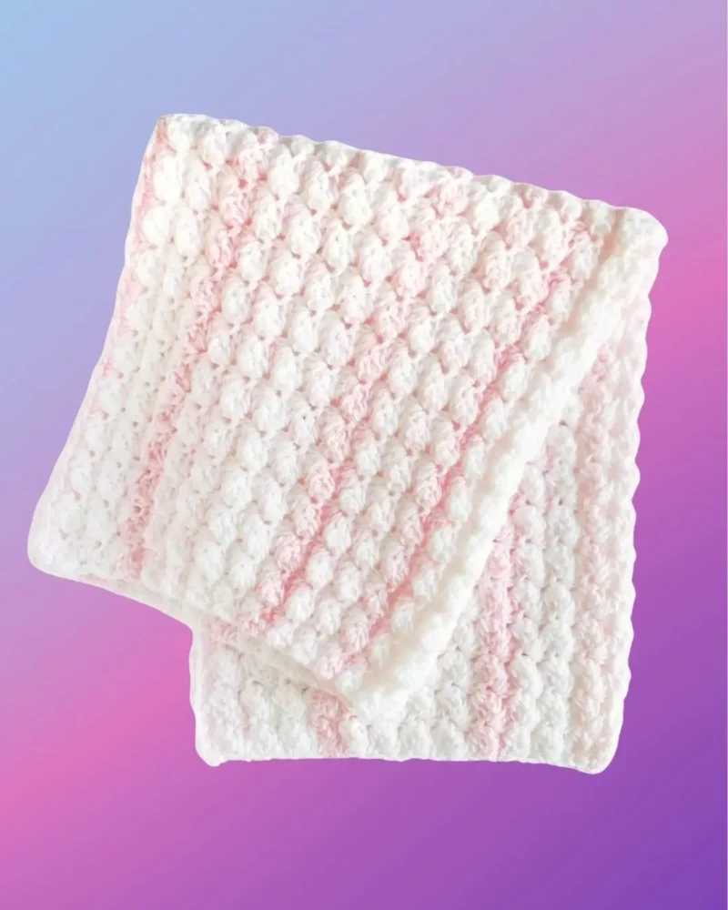 Baby Blanket Handmade crochet baby blanket with textured stitch pattern