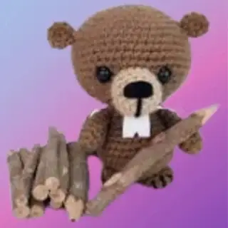 Crocheted Boone the Beaver woodland critter
