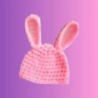Handmade crochet newborn bunny hat with long bunny ears