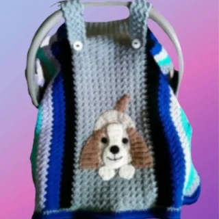 Car Seat Tent with Appliqué Handmade Crochet Car Seat Tent – Choose Your Appliqué