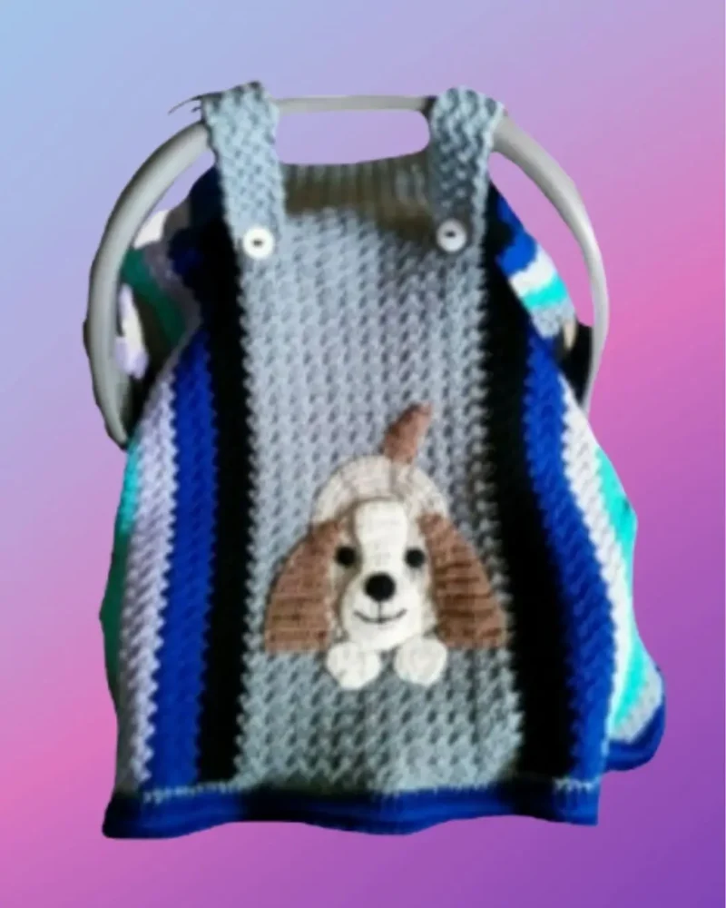 Handmade Crochet Car Seat Tent – Choose Your Appliqué