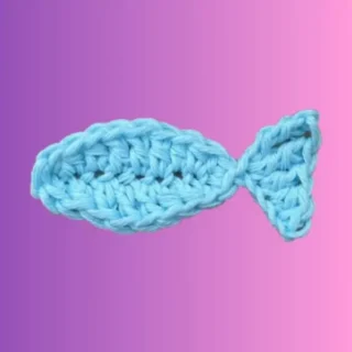 Handmade crochet fish appliqué available in your choice of color