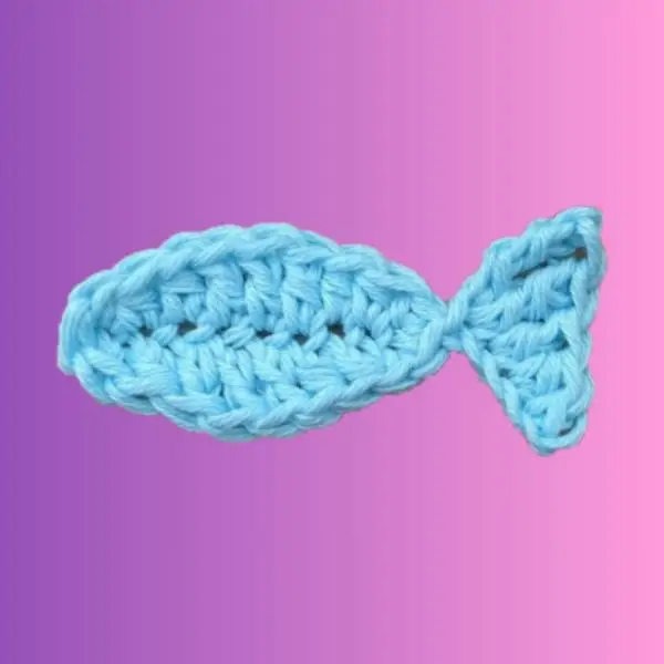 Handmade crochet fish appliqué available in your choice of color