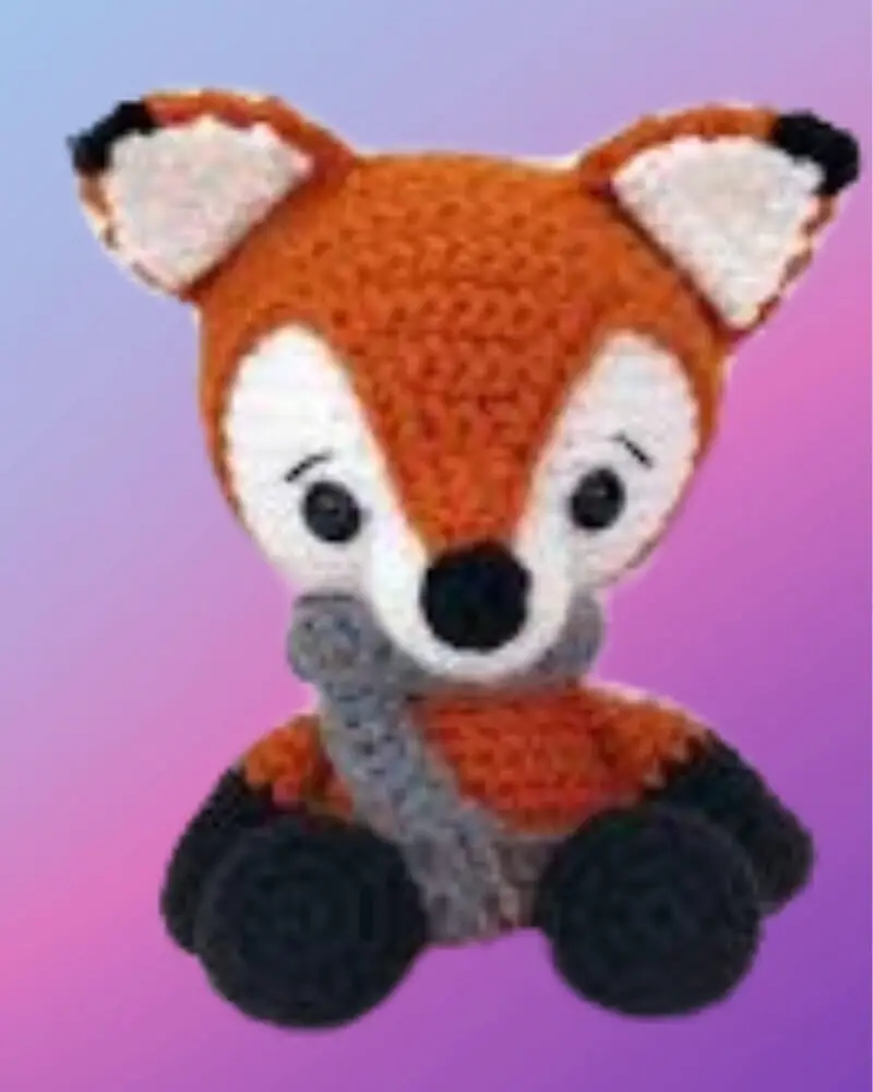 Frankie the Red Fox Woodland Critter Crocheted Frankie the Red Fox woodland critter with orange, white and black details
