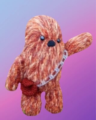 Handmade crochet Galaxy Wandering Friend with removable shoulder bag.