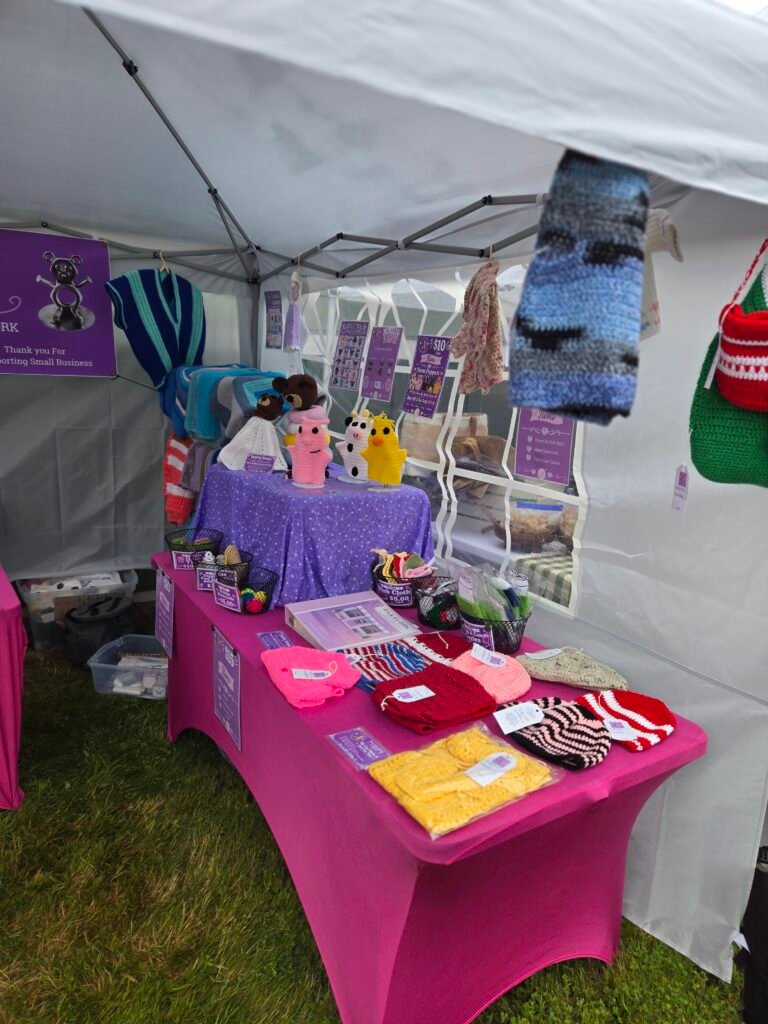 D’s & B’s Gifts crochet display at the Granite Falls Show