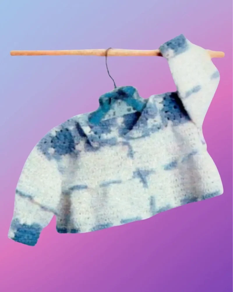 Granny Top Sweater Handmade crochet baby sweater with granny square top and long sleeves
