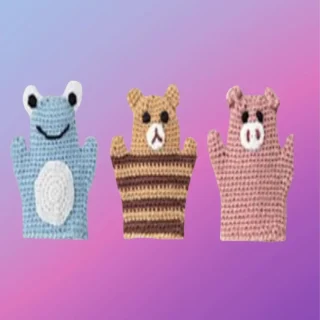 Kids Cleaning Mitts Handmade cotton crochet animal cleaning mitt set for kids