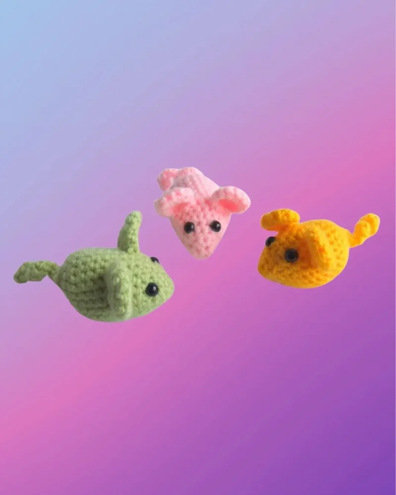 Mice with Catnip Toy Set of crocheted catnip mouse toys with safety eyes