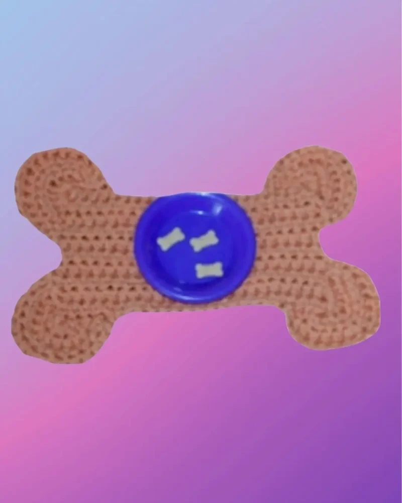 Pet Food Mat Crocheted bone-shaped dog food mat made from acrylic yarn