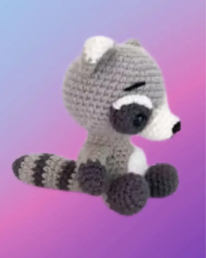 Rex the Raccoon Crocheted Rex the Raccoon woodland critter with face mask and striped tail