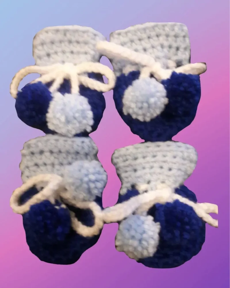 Small Dog Booties Set of four crocheted booties with ties for small dogs