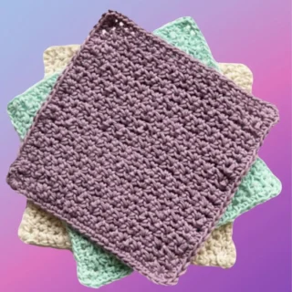 Wash Cloth Set Handmade crochet washcloths with textured stitching