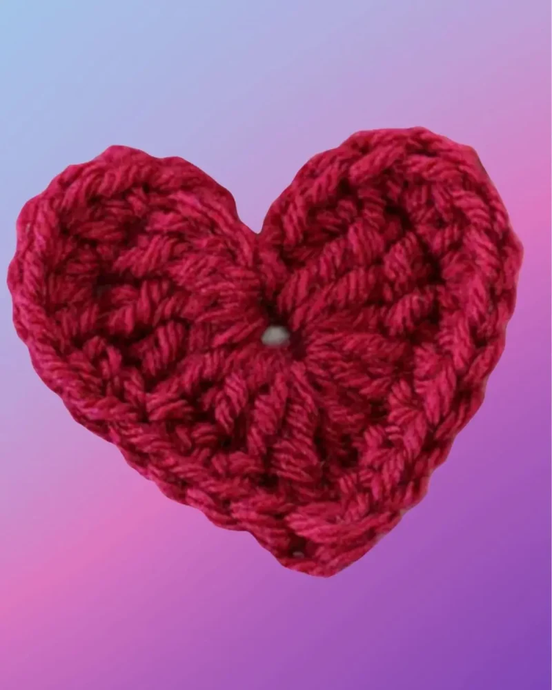 Handmade crochet heart appliqué available in your choice of color